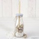 BOTELLA CRISTAL CON PAJITA DECORADA