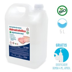 GEL-LOCIÓN HIDROALCOHÓLICO 5 LITROS CON DOSIFICADOR